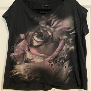 All Saints black cropped tee